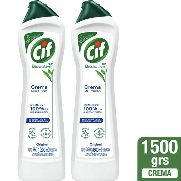 Pack x 2 Limpiador Crema Cif Bioactive Original 750 g