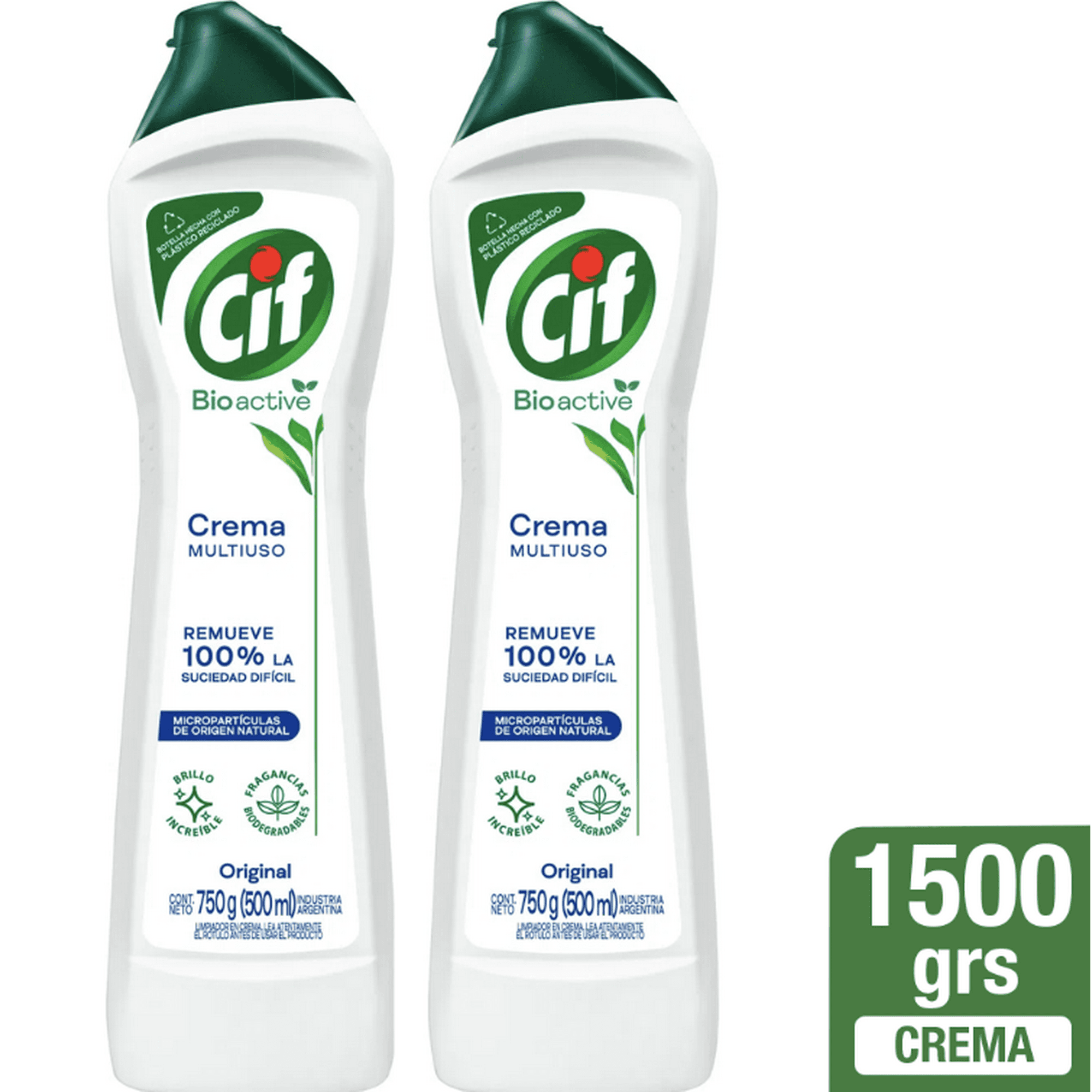 Pack x 2 Limpiador Crema Cif Bioactive Original 750 g