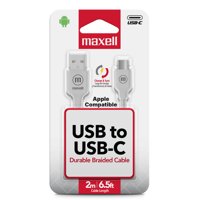 Cable Trenzado Usb A Usb C Maxell 2 Metros Carga Rápida Blanco