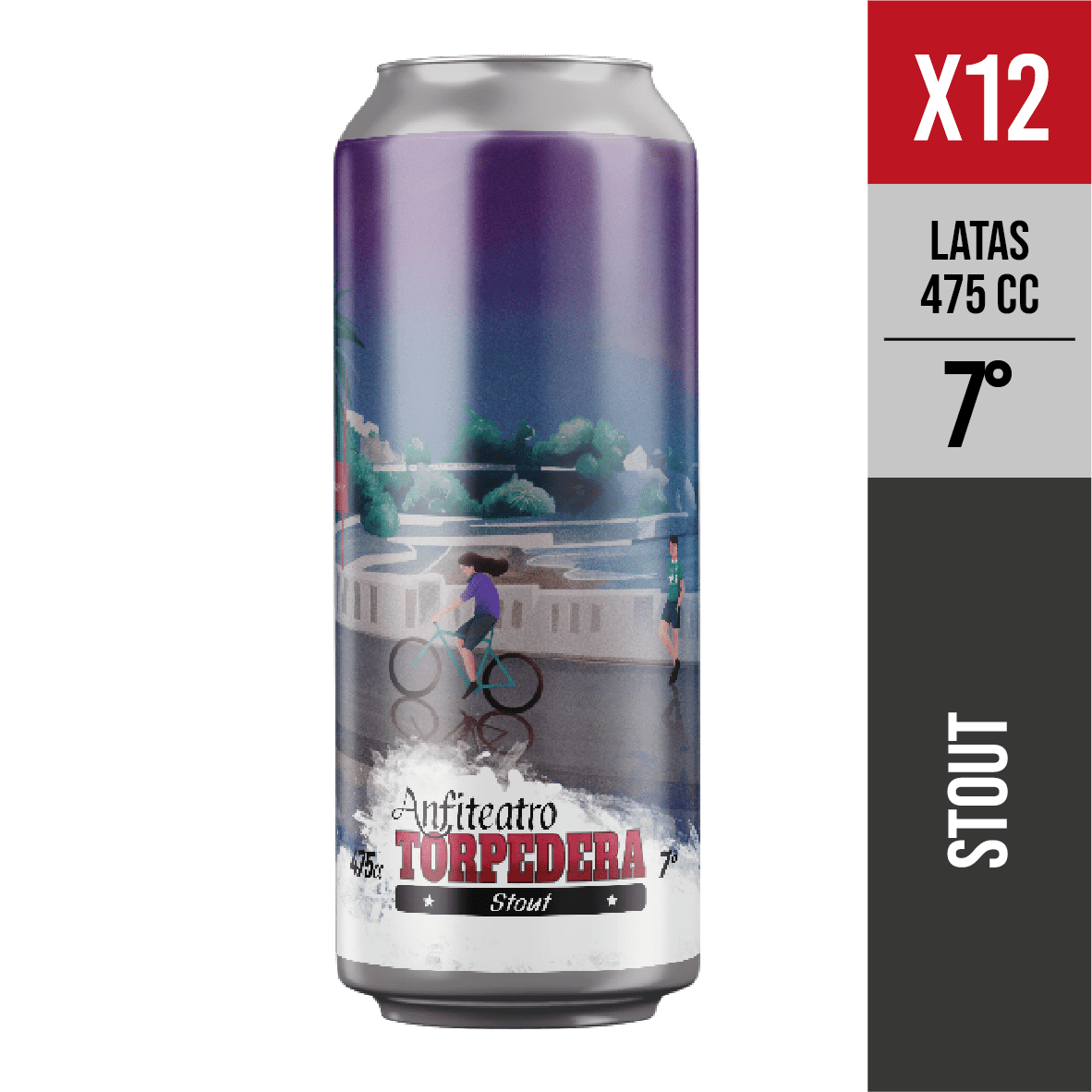 Anfiteatro - Pack X12 Torpedera, 7° (stout) - Cerveza Artesanal Valparaiso- 475 Ml