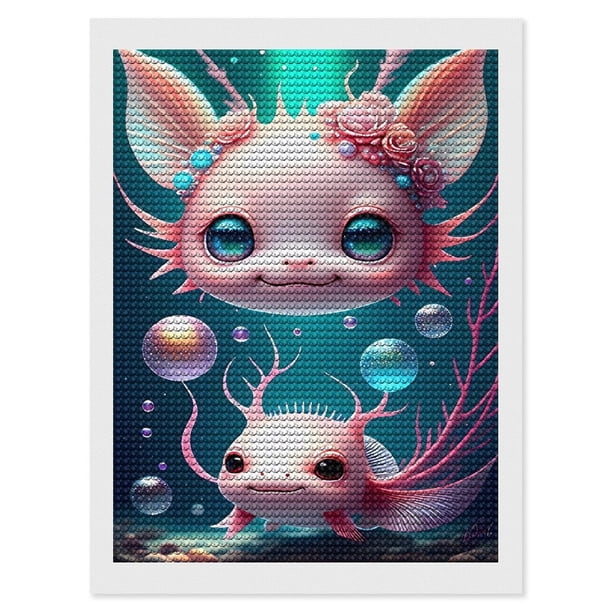 Ajolote Kits de Pintura de Diamantes para Adultos 5D DIY Diamond Art Kits Full Drill Diamond Dots para Regalo Decoración de Pared y Relajación Artes de Gemas 30*40cm
