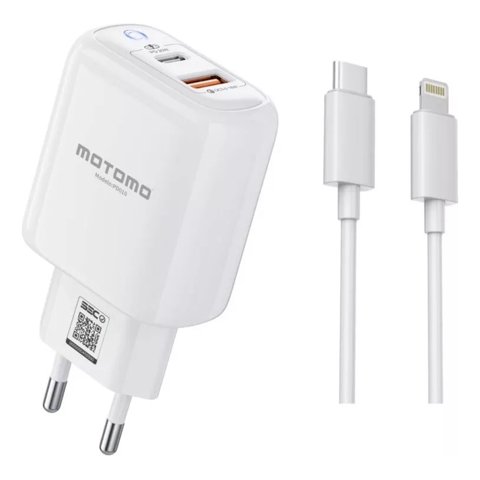 Cargador De Pared Pd010 Usb A Lightning 20W Motomo Pa008