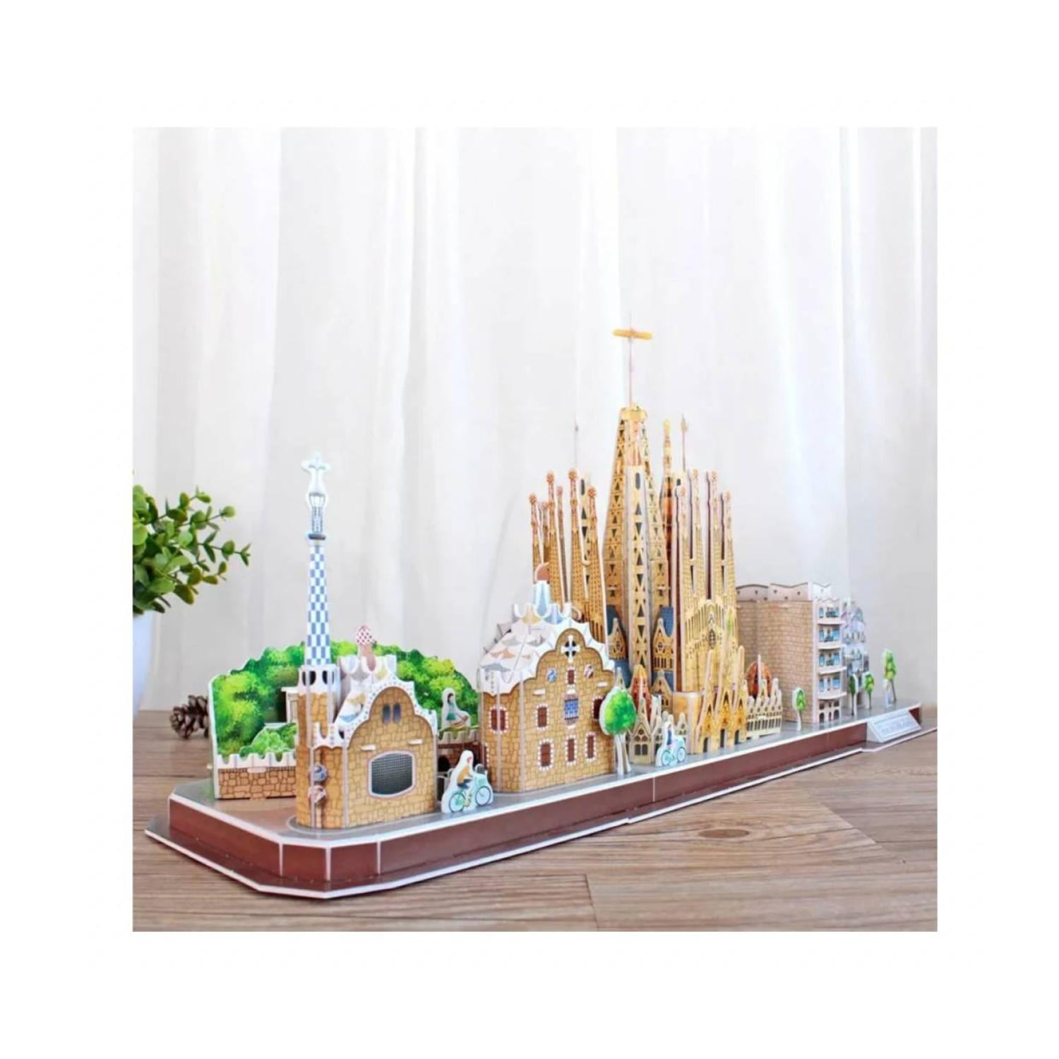 Total Click - Juguete Puzzle 3d City Line Barcelona 186 Piezas 54x26x17cm