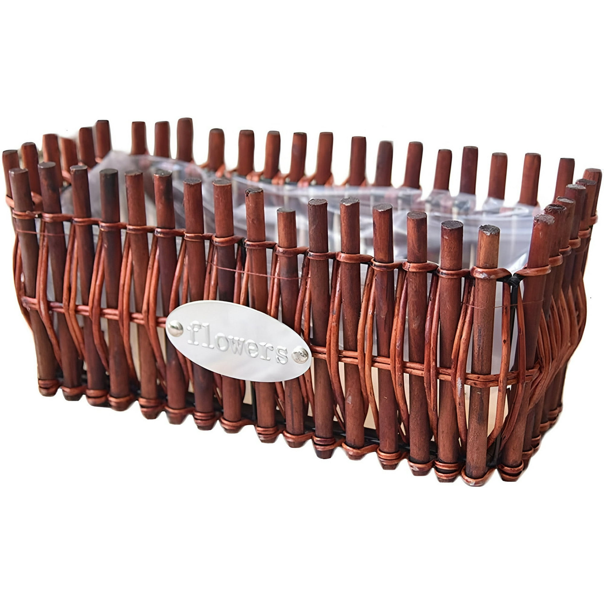 Genérico - Canasta Mimbre Cesta Tejida Flores Plantas Artificiales Lau