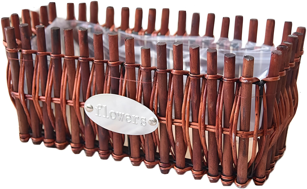 Genérico - Canasta Mimbre Cesta Tejida Flores Plantas Artificiales Lau