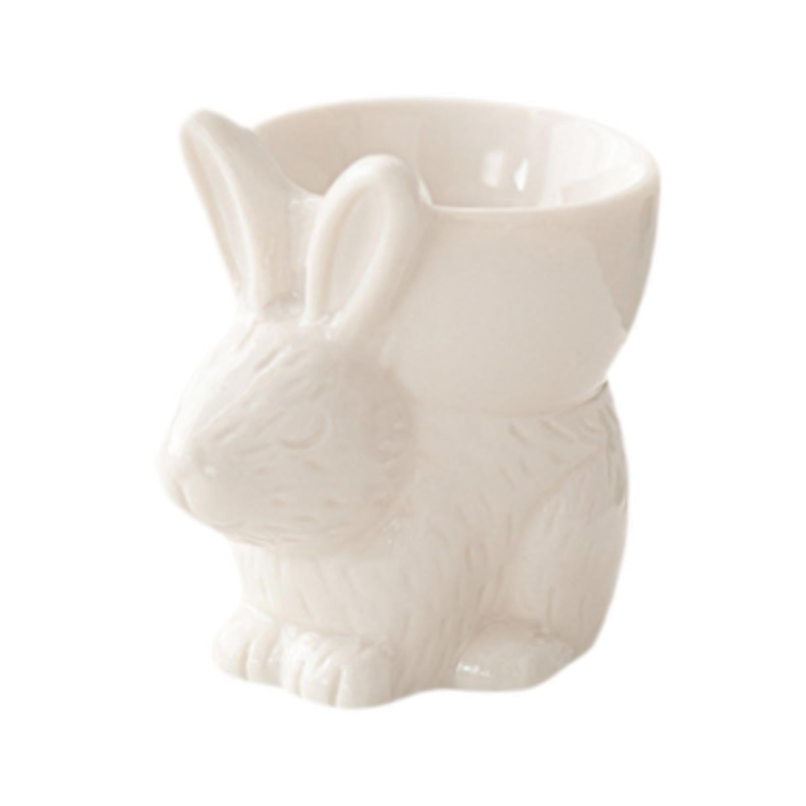 Bothyi - Cena De Copa De Huevo De Cerámica Cena De Mesa De Mesa De Pascua Para Huevos Duros Blancos