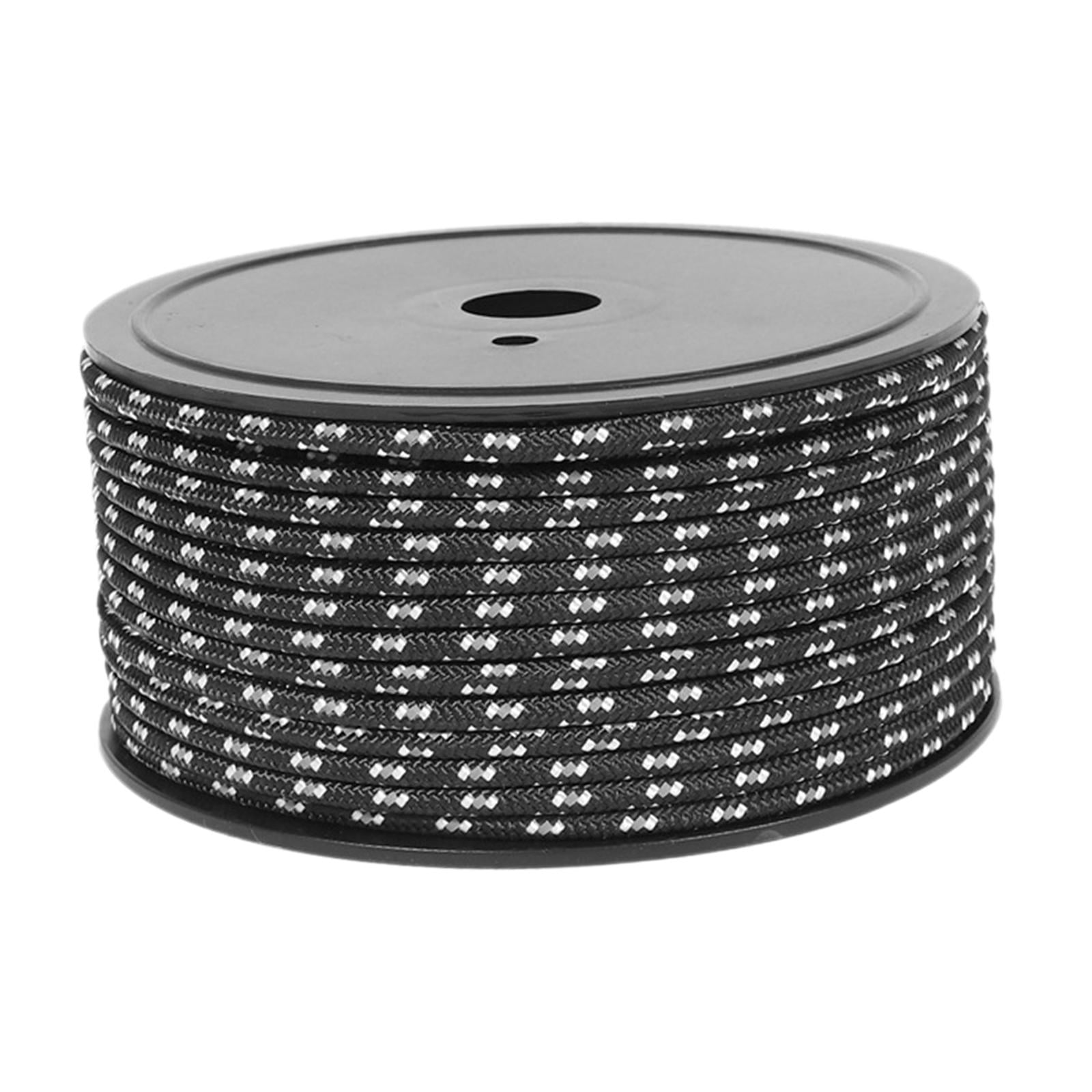 Magideal - Cuerda Para Tienda De Campaña Para Exteriores, Cuerda Trenzada Sólida, Accesorio Para Tienda, Cuerda De Viento, Cuerda Reflectante Para Escalada, Lona Negro