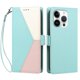 thumbnail image 3 of Cartera Plegable para iPhone 15 Pro Max, PU Tricolor con Ranuras, Verde, 3 of 6
