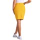 thumbnail image 3 of INSPIRE CHIC Faldas de Mezclilla para Mujer Cintura Alta Dobladillo Desgastado Falda Corta de Jean Amarilla M, 3 of 5