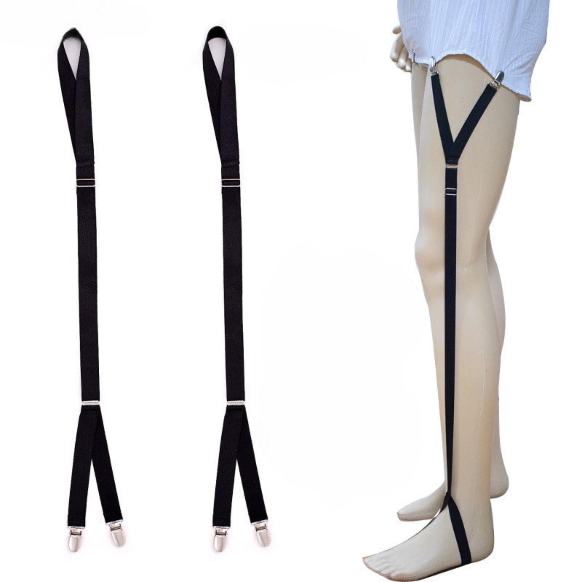 Xusx111 - Camisa Para Hombre Permanece Camisa Jarreteras Para Hombres Con Lazos, 1 Par, Elástico Negro Camisa Jarreteras, Mantiene Las Camisas Escondidas Todo El Día - Negro