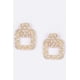 thumbnail image 1 of Pendientes Colgantes Fashnzfab Cadena Rectángulo Perla Falsa, 1 of 3