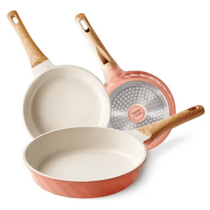 Genérico - Juego De Sartenes Antiadherentes De Cocina Color Rosa