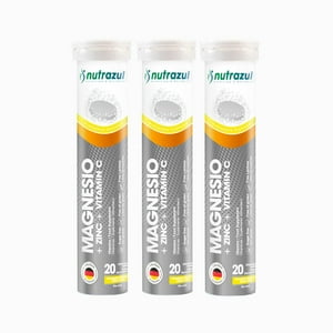 Nutrazul - Magnesio + Zinc+Vitamina C -Pack 3U.