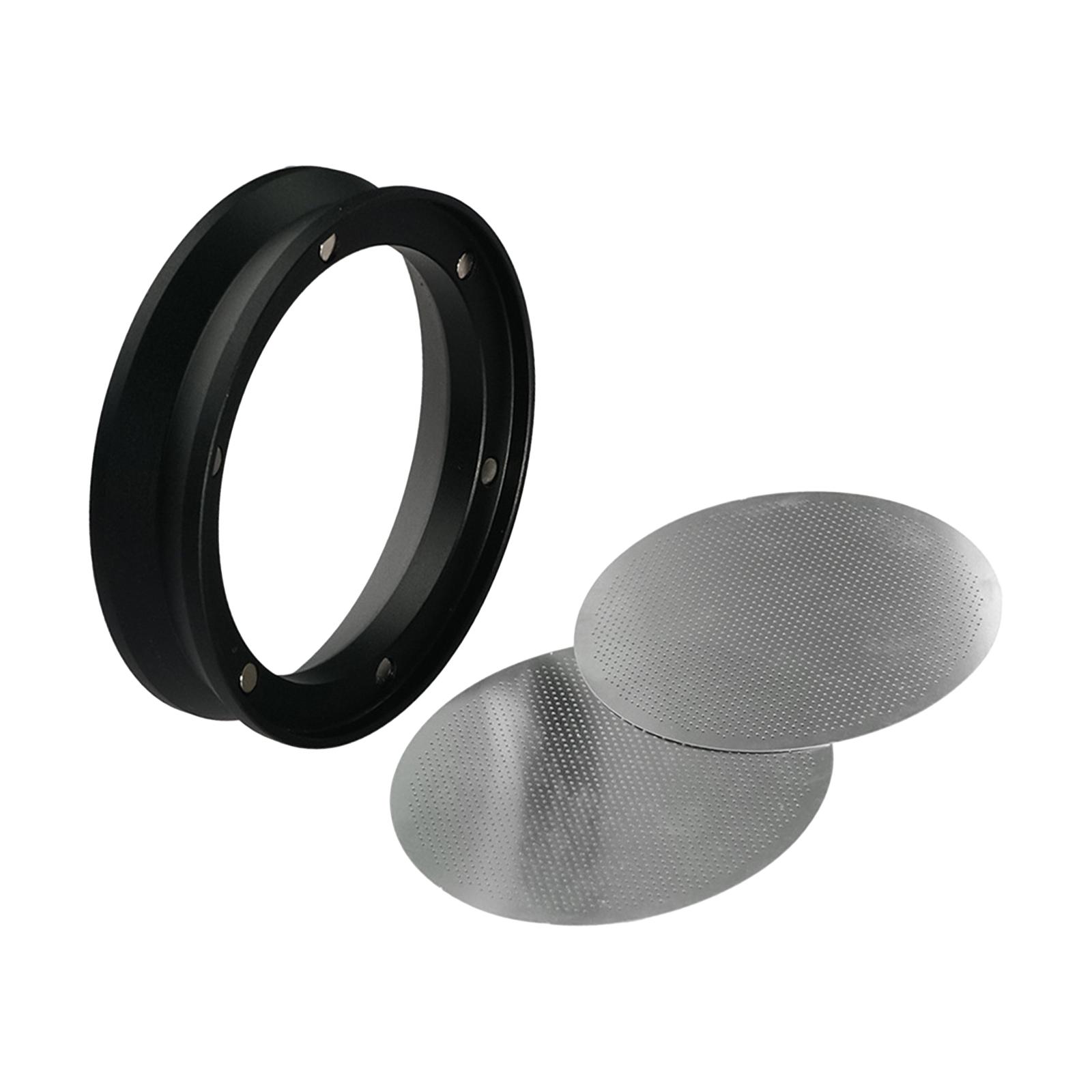 Magideal - Embudo Dosificador Magnético Para Espresso Con Filtro De Repuesto Para Recipiente Ligero Negro 58Mm