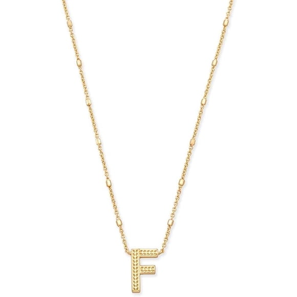 Collar Kendra Scott Letra F Gold Metal