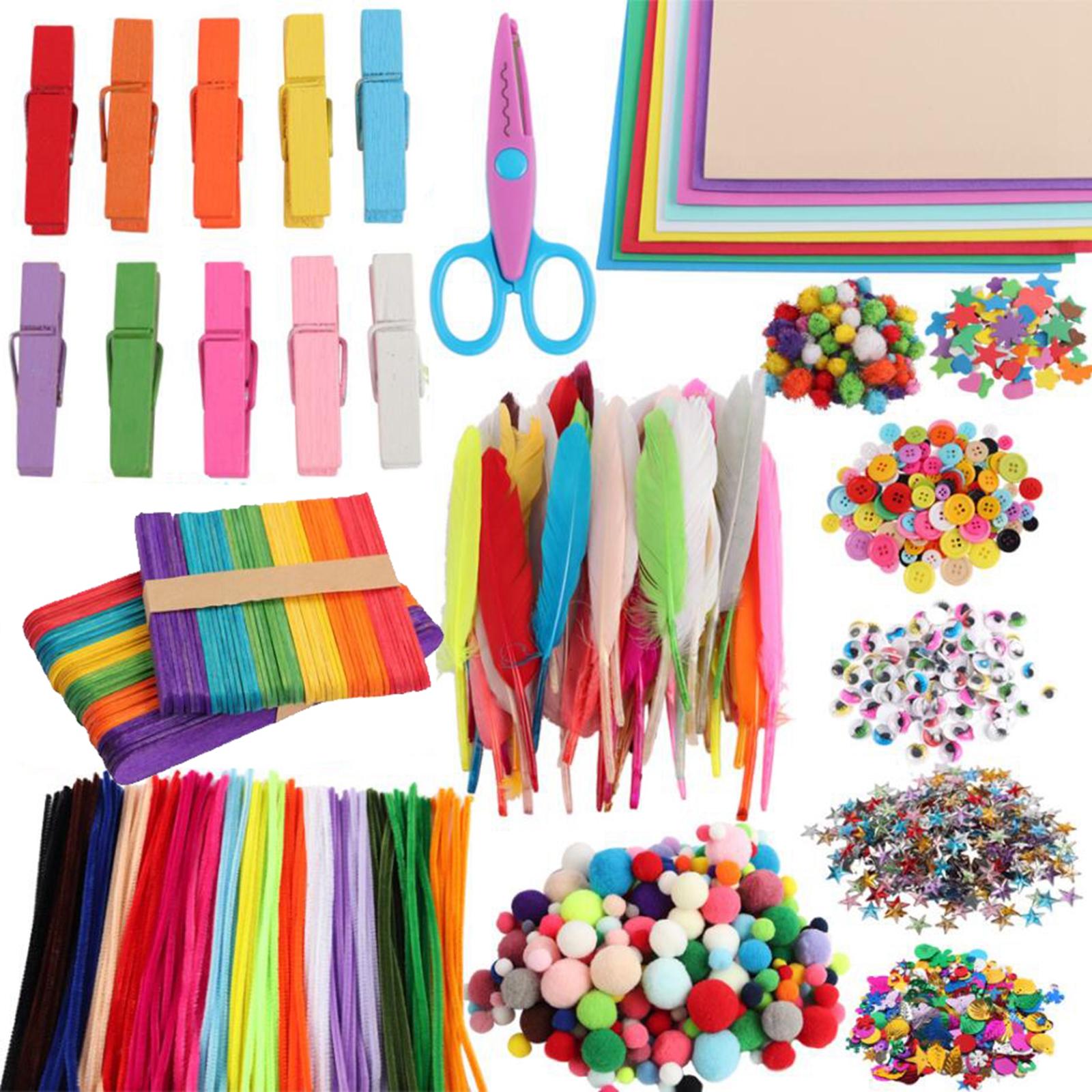 Magideal - Kit De Manualidades, De Tijera Para Proyectos De Bricolaje, Accesorios Para Niños Y Niñas, Juguetes Para Niños De 4 5 6 7 8 9 Palillo De 100 Pie Palillo De 100 Piezas