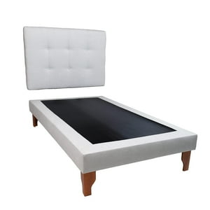 Diseños Valestrini - Cama De Plaza Lino Gris