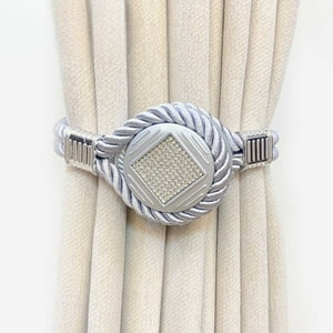 Pack De 02 Sujetadores Magnéticos Para Cortinas Joyas Gris