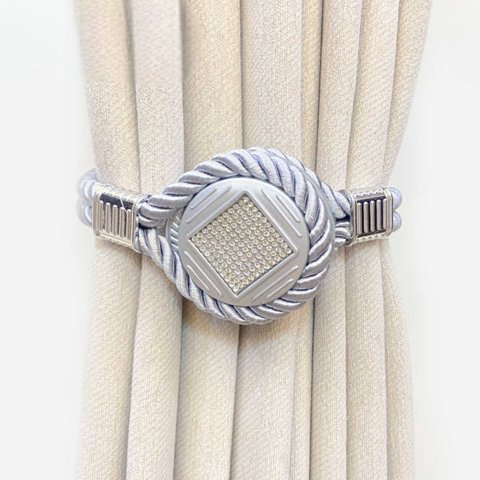 Pack De 02 Sujetadores Magnéticos Para Cortinas Joyas Gris