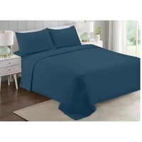 Genérico - Juego De Sábanas Polar Invierno King - Azul Petroleo