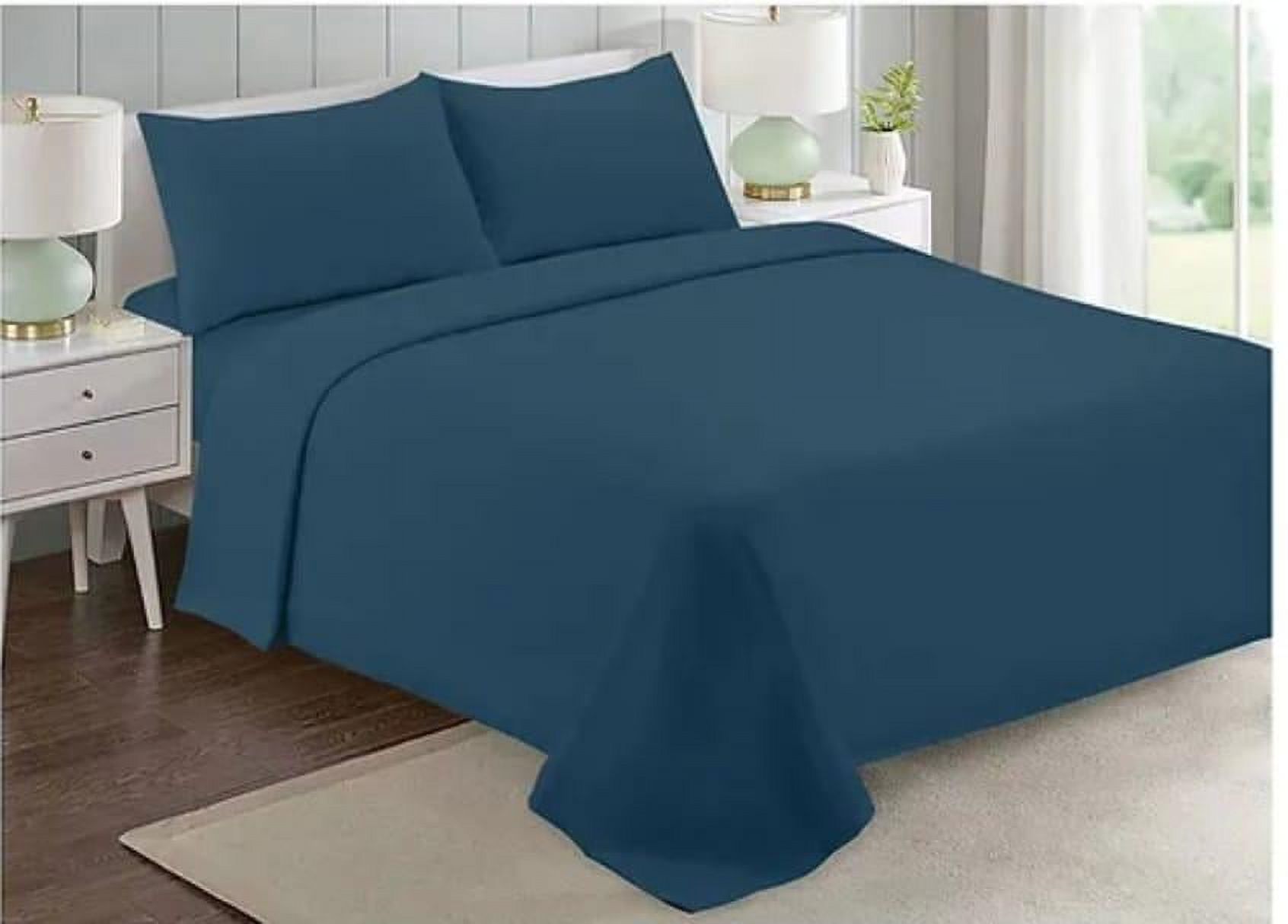 Genérico - Juego De Sábanas Polar Invierno King - Azul Petroleo