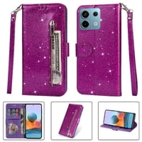 Funda Para Foxdock Elegante Funda Xiaomi Poco M6 Pro 4G Glitter Con Cremallera-Ideal Para El Uso Diario