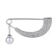 thumbnail image 5 of Crystal Pearl Cardigan Clip Suéter Para Mujer Broche Bufanda Abrigo Vestido Plata, 5 of 5