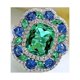 thumbnail image 4 of Anillos de Gema Vintage de Plata Esterlina 100% 925 Cojín Paraiba Turmalina Diamantes de Alto Carbono Joyería Fina, 4 of 7