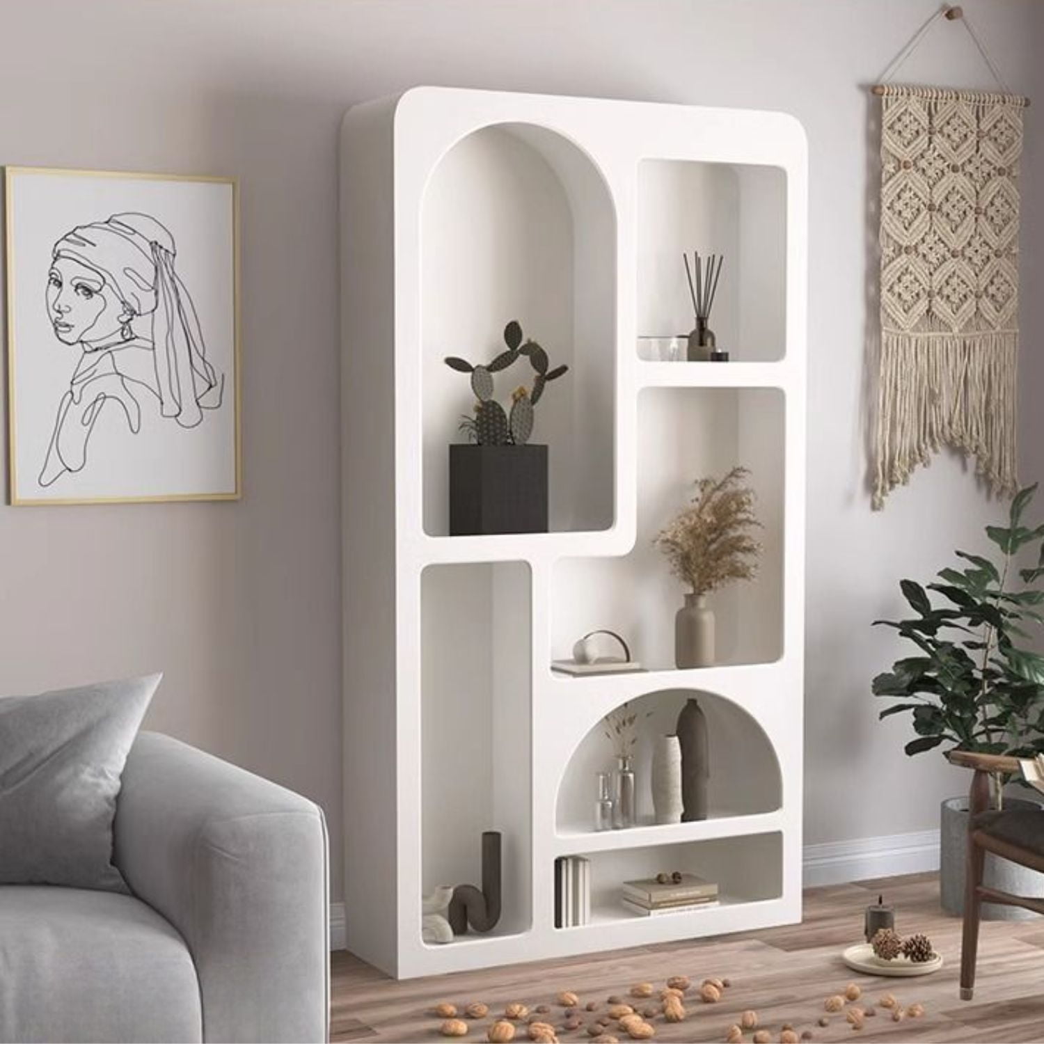 Santú Home & Deco - Estante Organizador Geométrico Bogen Marfil Grande