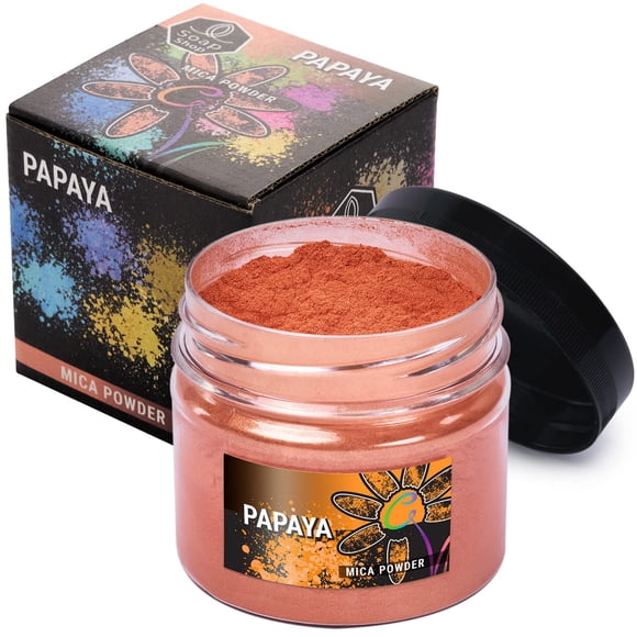Polvo de mica Papaya 57 g para resina y uñas – Soap Shop