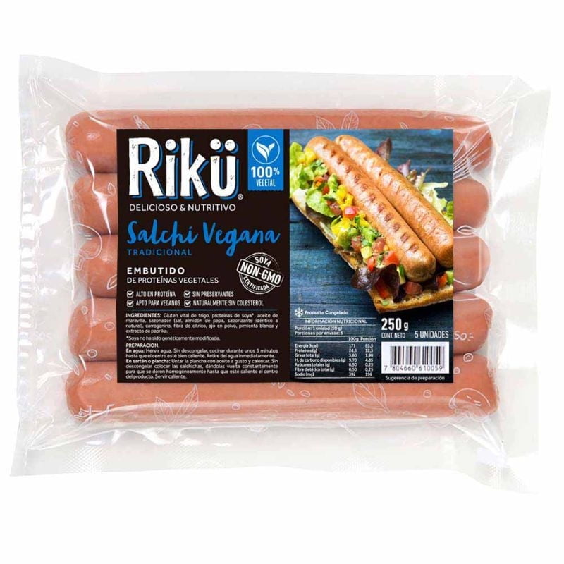 Salchicha Vegetal 250 g Rikü