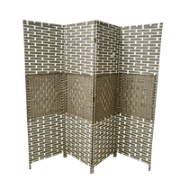 Sorento - Biombo Ratán Gris Plegable