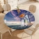 thumbnail image 4 of Suzume theme Fitted Round Tablecloths Elastic Edged Table Covers Waterproof Table Cloth For Kitchen Holiday Party Tables Decor 150cm, 4 of 6