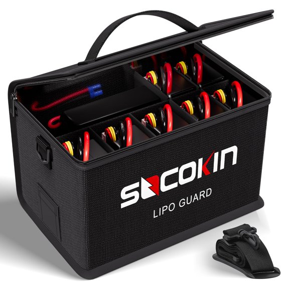 Bolsa segura para baterías Lipo Socokin de gran capacidad, 10 celdas
