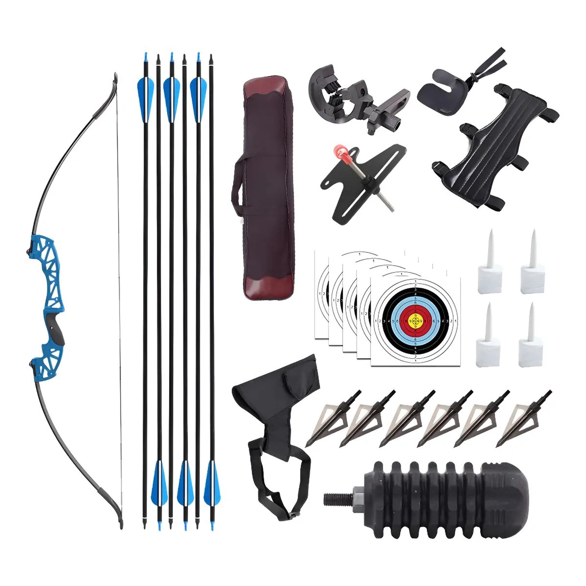 Genérica - 40lbs Arco Recurvo Deportivo Para Adultos Con Set Accesorios Con Bolsa De Almacenamiento