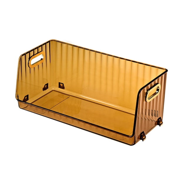 Caja organizadora de almacenamiento, caja decorativa antideslizante para almacenamiento de joyas, para brochas de maquillaje, cosméticos, oficina, coc Ámbar transparente