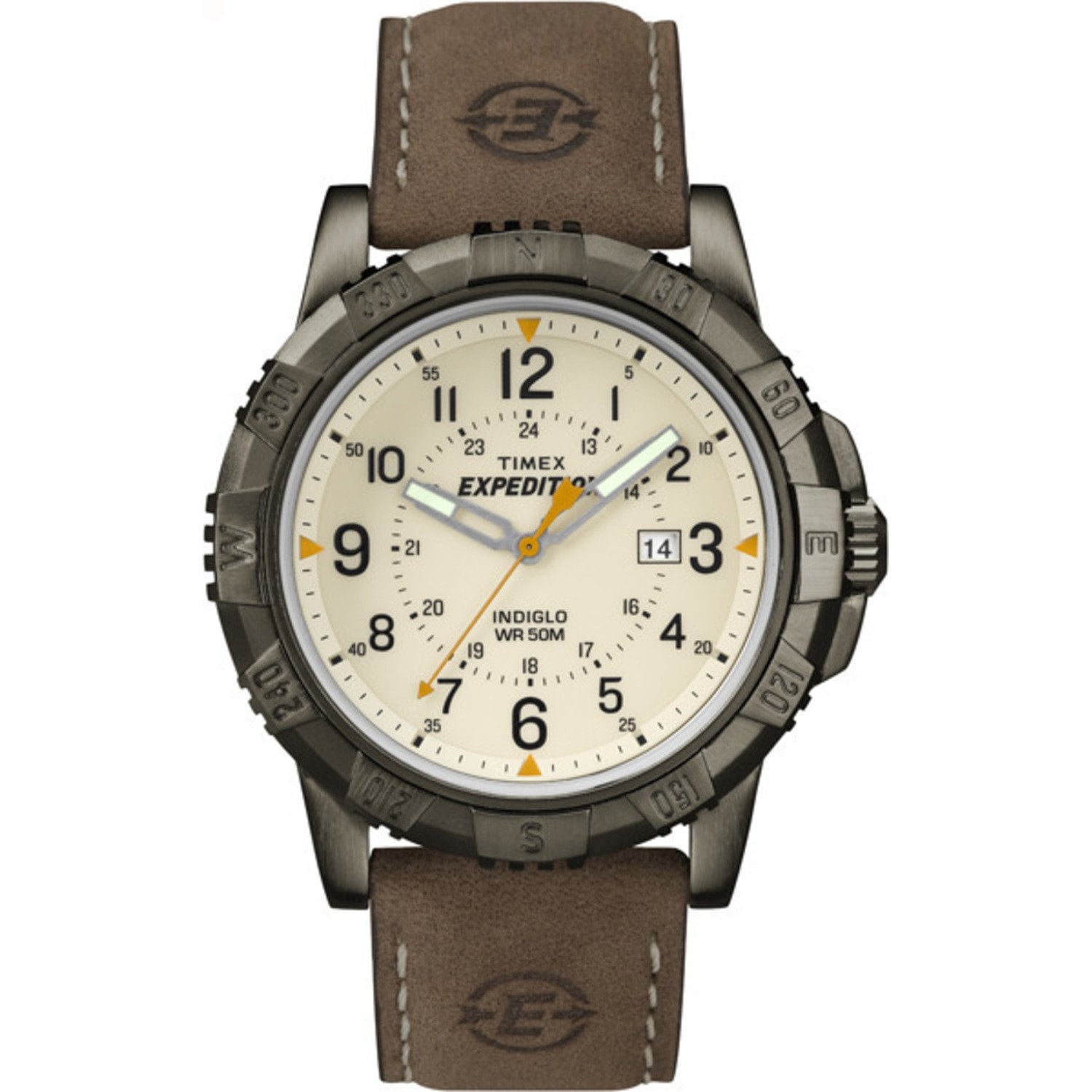 Reloj Timex Expedition, Correa De Cuero Marrón De Metal Resistente