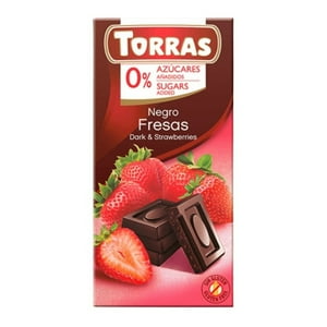 Torras Chocolate Classic Negro Con Fresas 75 Gr