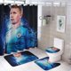thumbnail image 1 of Kevin De Bruyne-theme 4-Piece Shower Curtain Set with Rugs, Waterproof Bathroom Decor Set Includes Bath Mat, U-Shaped Rug, Toilet Lid Cover and Curtain with Hooks, 1 of 6