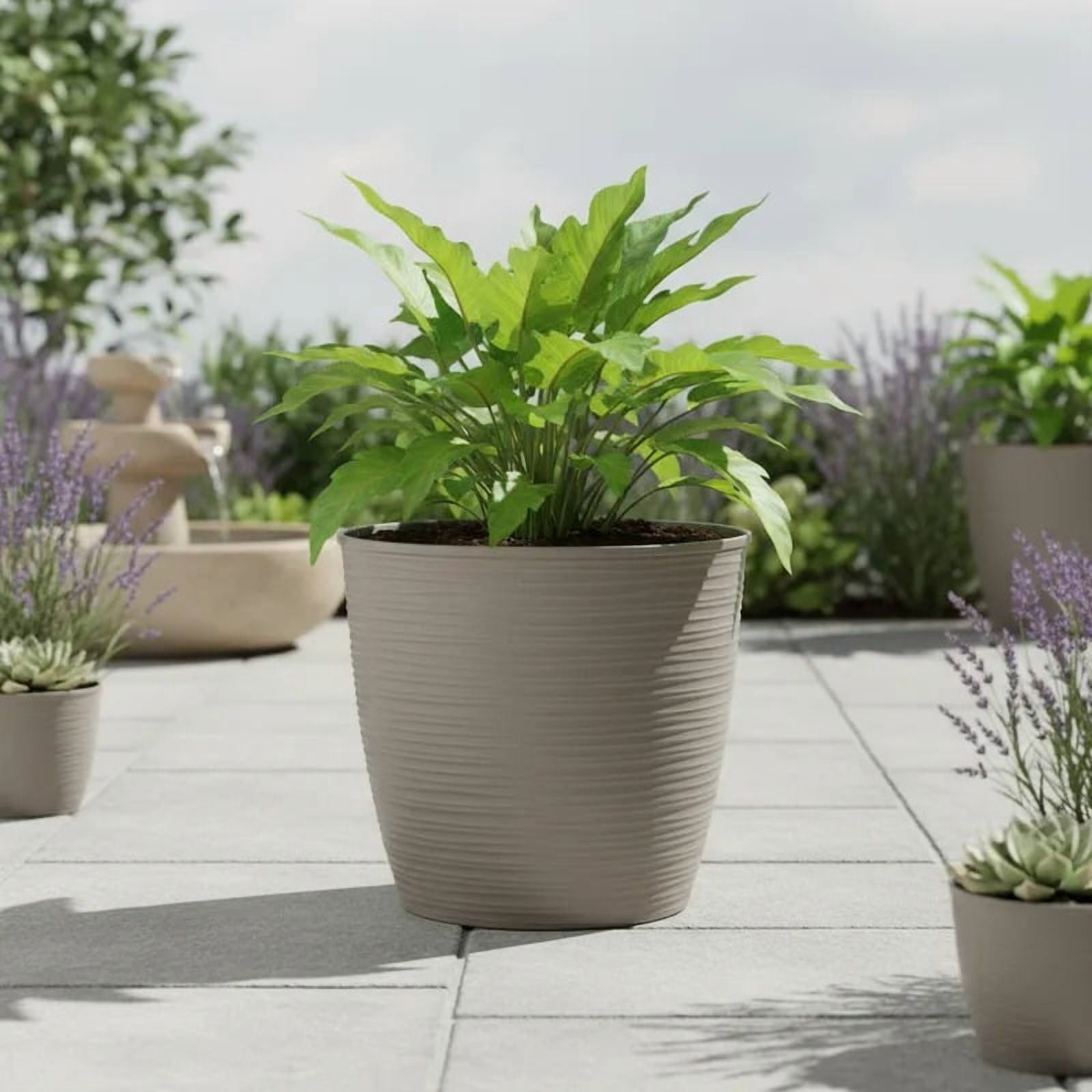 Reyplast - Molde Maceta Macetero Redondo Estilo Piedra 33x30 Cm