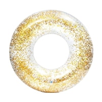 Flotador Transparente Glitter Circular Intex Dorado