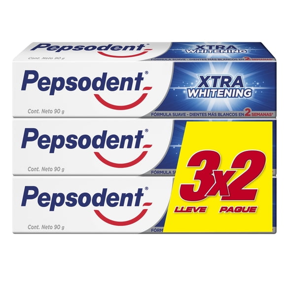 Pasta Dental Pepsodent Xtra Whitening, 3 Un 90 gr c/u