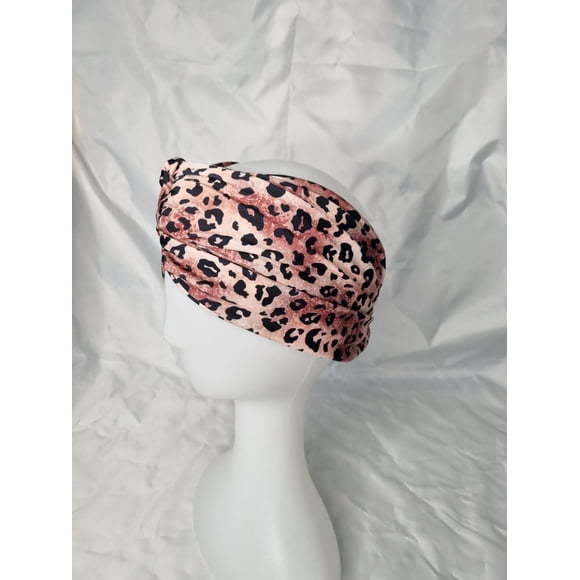 Turbante cintillo clínico lycra animal print negro