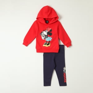 Disney - Conjunto Polerón Con Capucha Minnie Mouse Y Calza Marino - Niñas 2-6 Años