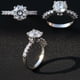 thumbnail image 3 of Anillos de Moissanita de 3 Quilates para Mujer Color D Claridad VVS1 Anillo de Compromiso de Oro Anillos de Diamante de Plata Esterlina 925 Anillo de Boda Talla 5-9, 3 of 8