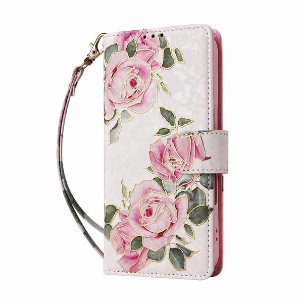 FOXDOCK Funda Tipo Cartera Floral para Xiaomi Redmi Note 14 Pro Plus 5G ,Funda con Tapa de Cuero PU, Protección Antigolpes con Ranuras para Tarjetas y Soporte