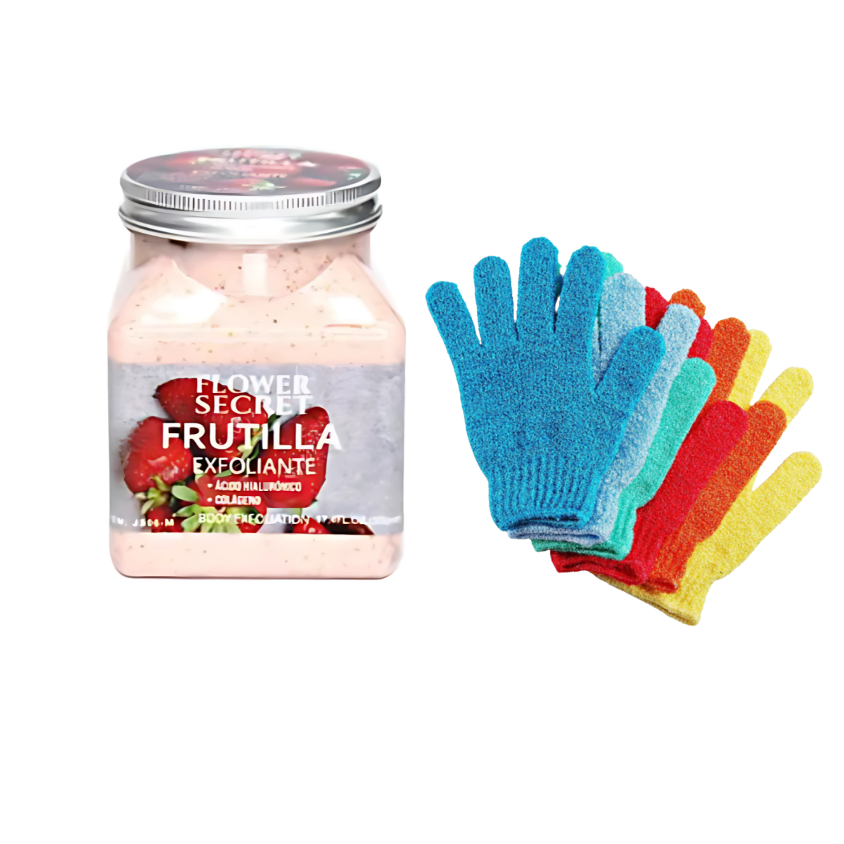 Genérico - Crema Exfoliante Frutilla 500 Grs +guante Masajeador