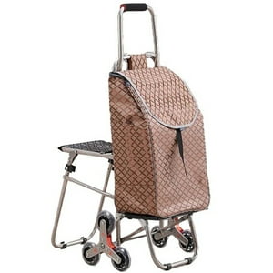 Miabu - Carro Compras Feria Carrito Plegable Asiento Ruedas Escalera