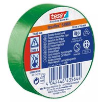 Tesaflex Cinta Aisladora Eléctrica Profesional Verde 10M X 15Mm