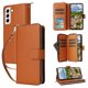 thumbnail image 4 of Funda Cartera con Cremallera y Correa para Samsung Galaxy S22 5G Soporte y Tarjetero Marrón, 4 of 6